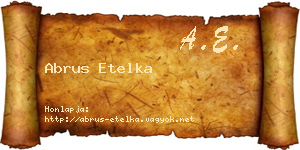 Abrus Etelka névjegykártya